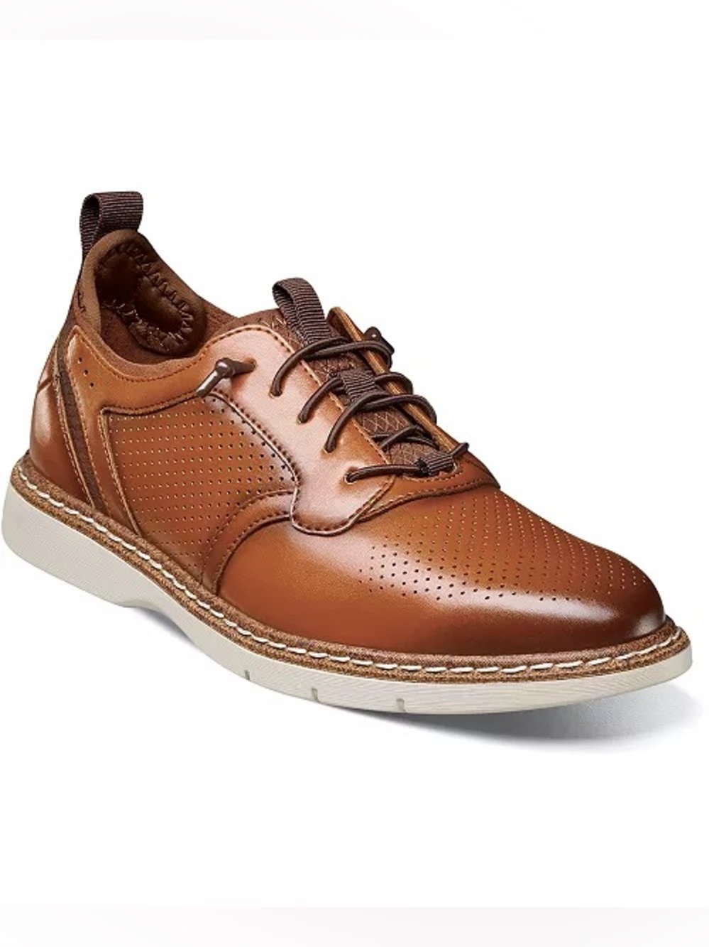 Stacy Adams Kids' Sync Plain Toe Elastic Lace-Up Dress Shoes